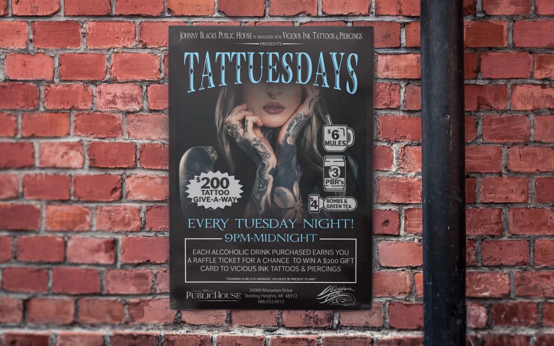 Johnny Blacks Tattuesdays Poster