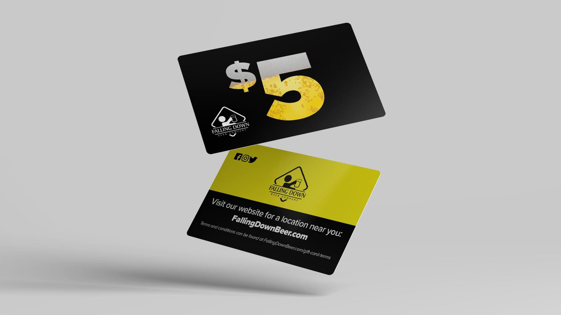 Falling Down Beer Co – Gift Cards Mockup 01
