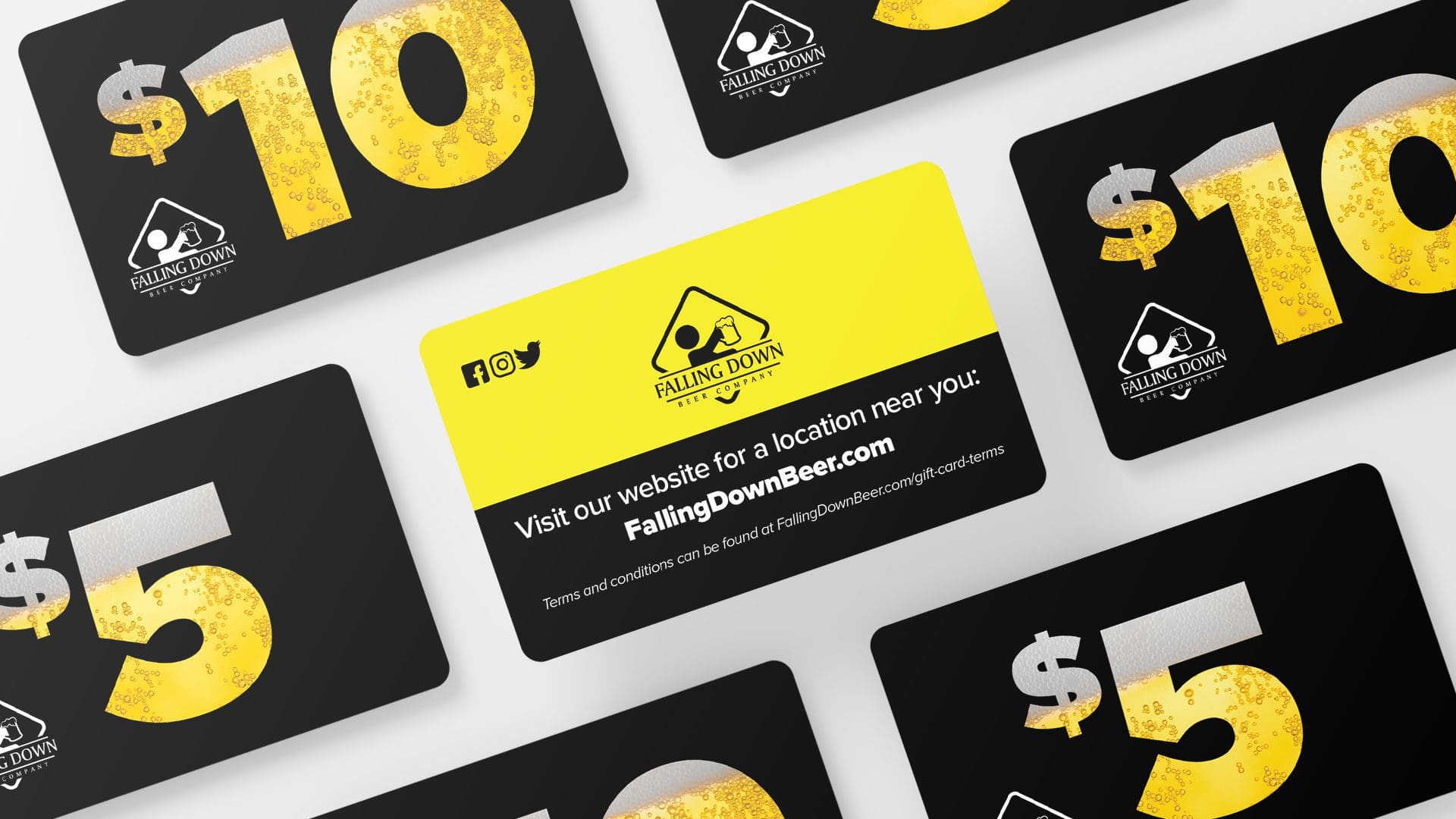 Falling Down Beer Co – Gift Cards Mockup 02