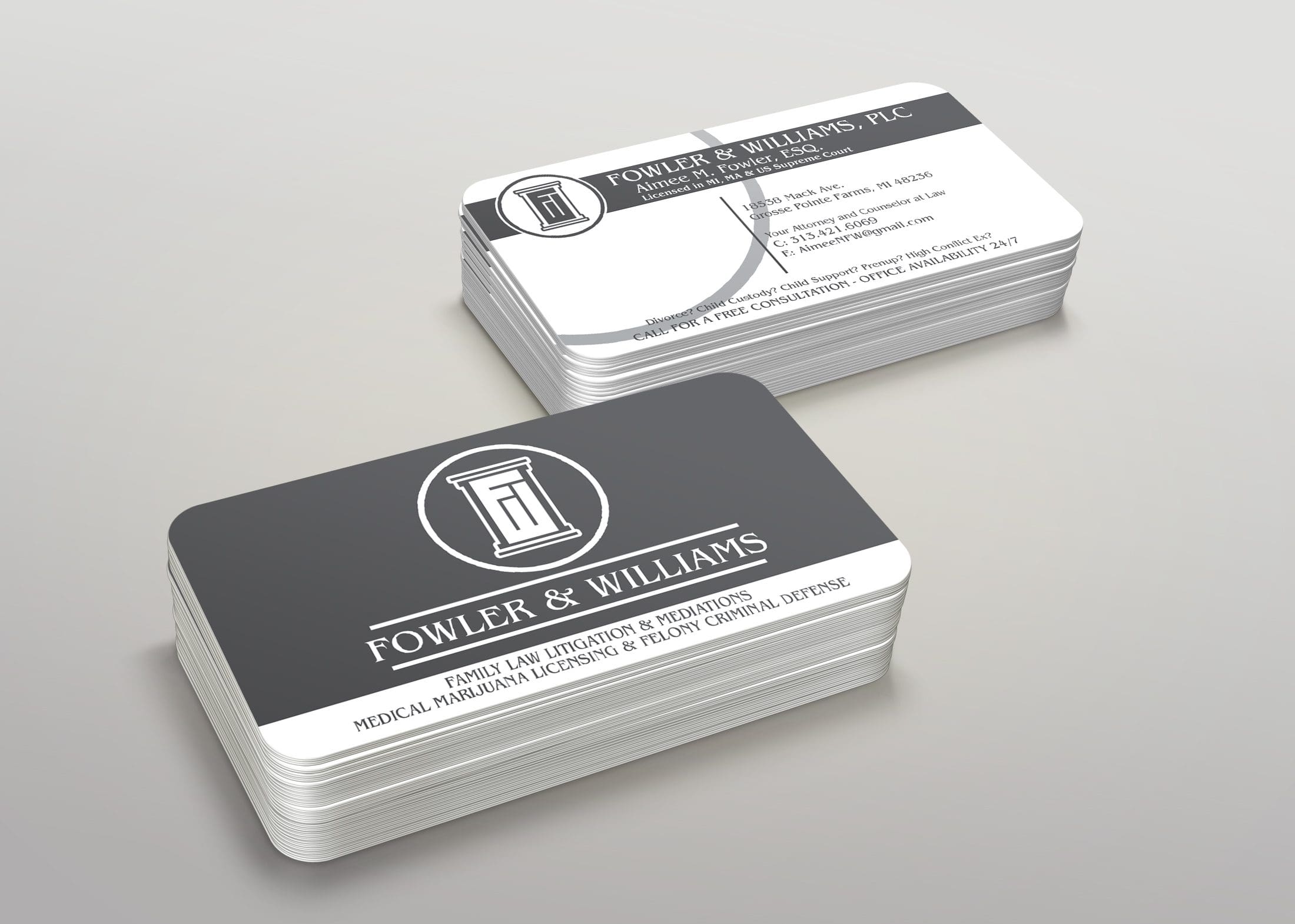 Fowler and Williams - matte Business Card with Rounded Corners