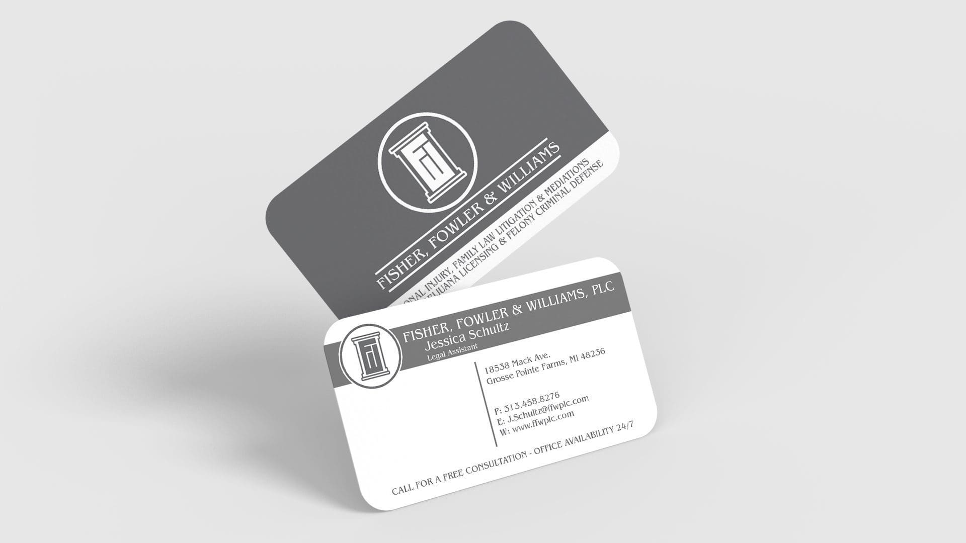 Fowler and Williams – Matte Business Card with Rounded Corners Mockup 04