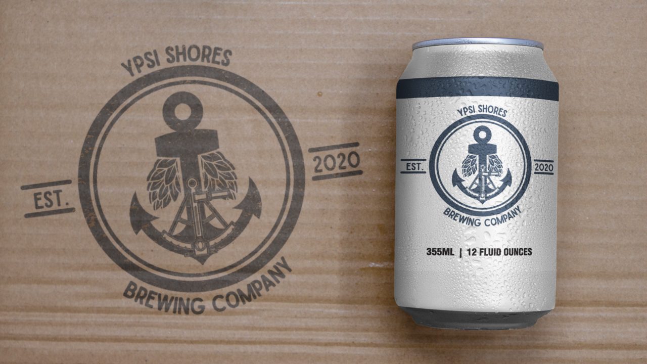 Ypsi Shores Brewing 16 oz Can Design Fusion Marketing