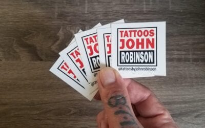 Tattoos by John Robinson – Square Business Cards