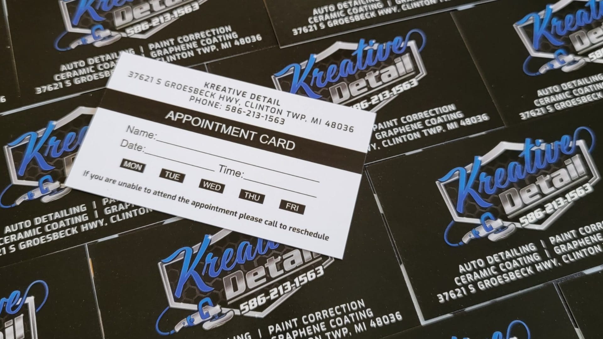Auto Detailing Appointment Cards 1