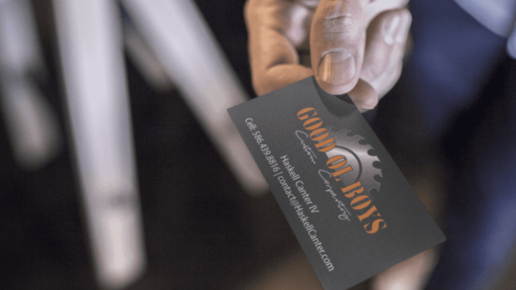 Black and orange business cards