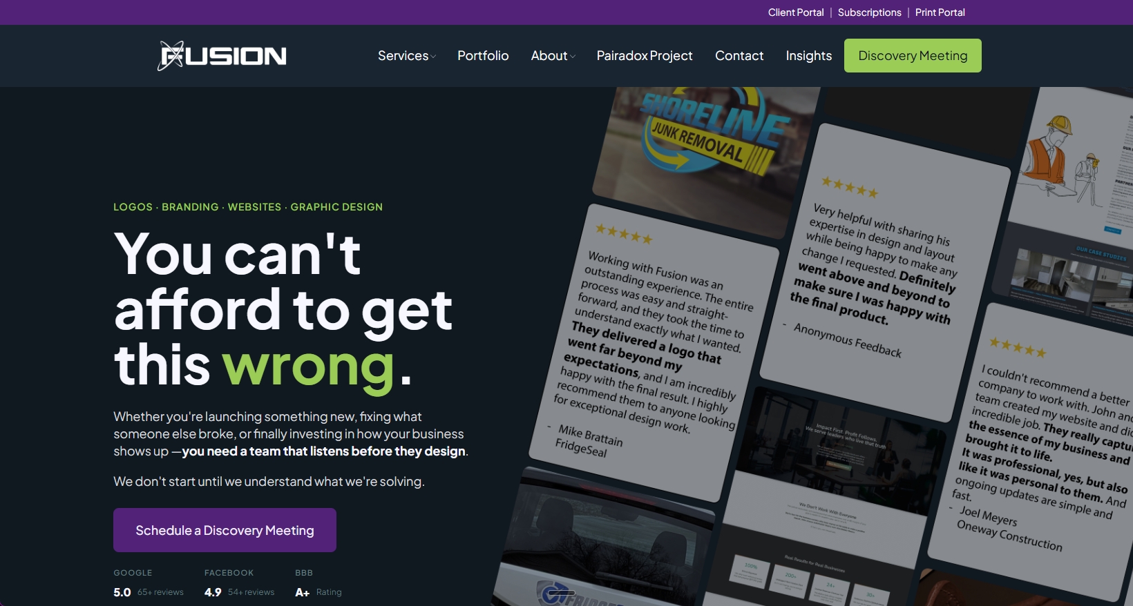 Fusion Marketing - logo design, branding, and web development in Metro Detroit.